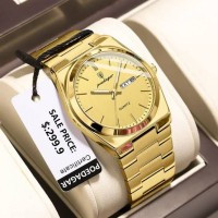 POEDAGAR 1050 Business Waterproof Luminous Steel Square Quartz Men Watch SKU : POEDAGAR 1050 gloden