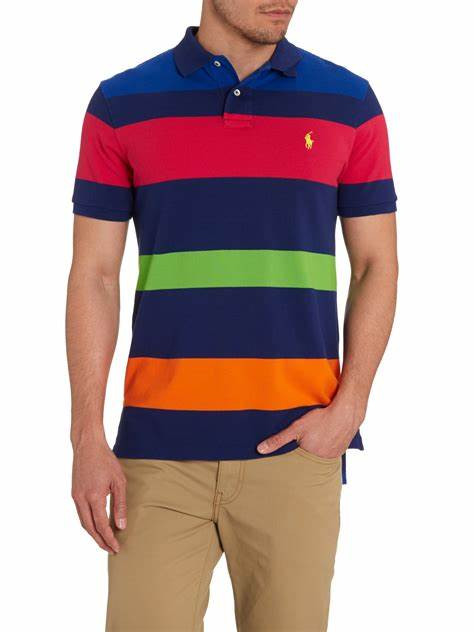 Polo ralph lauren Multi Stripe Custom Fit Polo Shirt in Blue for Men | Lyst